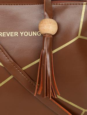 brown leatherette (pu) sling bag - 16970903 - Standard Image - 4