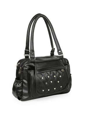 black leatherette (pu) regular handbag - 16970955 - Standard Image - 4