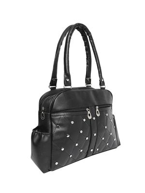 black leatherette (pu) handbag - 16970972 - Standard Image - 4