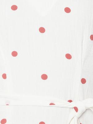 tie front polka dot a-line dress - 16971537 - Standard Image - 4