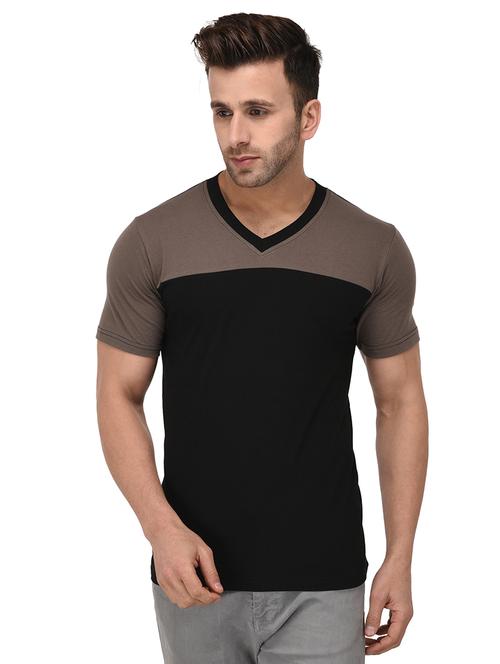 black color block t-shirt - 16971630 - Standard Image - 1