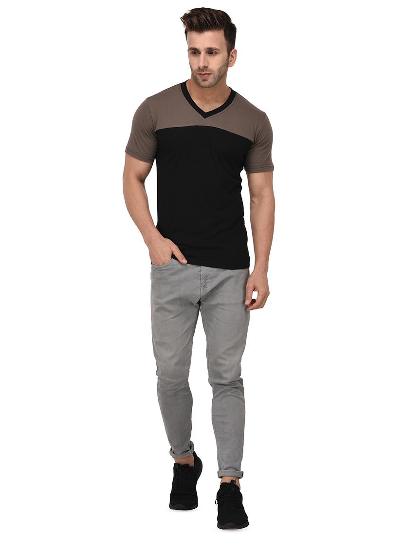 black color block t-shirt - 16971630 - Zoom Image - 4
