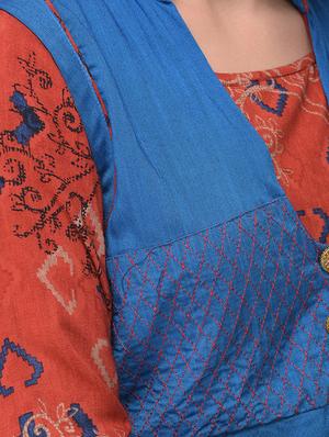 printed asymmetric layered kurta - 16972046 - Standard Image - 4