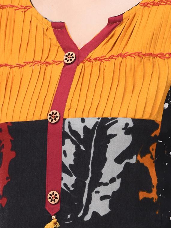 block print a-line kurta - 16972054 - Zoom Image - 4