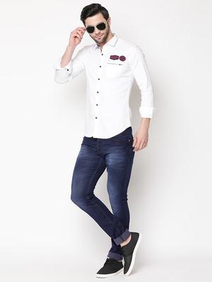 white solid casual shirt - 16973586 - Standard Image - 4