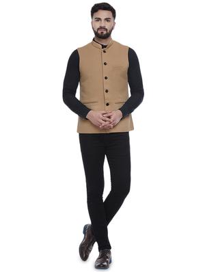 brown self design nehru jacket - 16973804 - Standard Image - 4