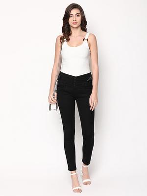 lace up detail ankle length jeans - 16973900 - Standard Image - 4