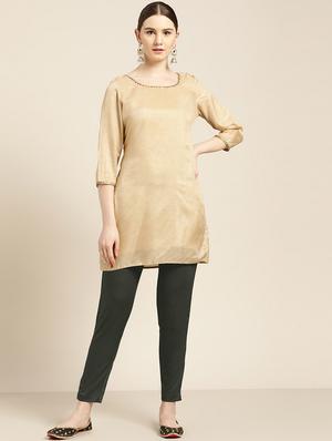 green cotton flat front trousers - 16974932 - Standard Image - 4