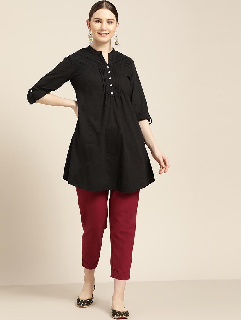 red cotton straight tapered pant - 16974933 - Zoom Image - 4