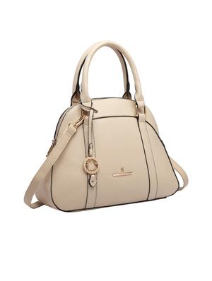 beige leatherette (pu) regular handbag - 16975185 - Standard Image - 4