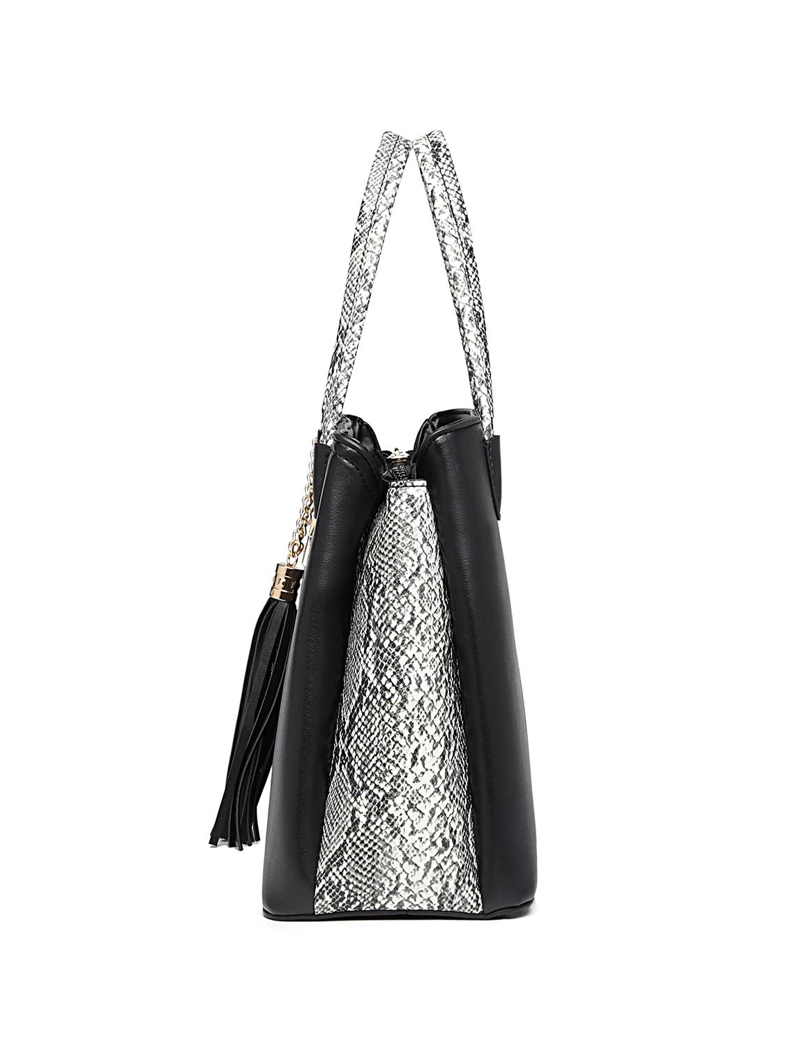 black leatherette (pu) regular handbag - 16975259 - Zoom Image - 4