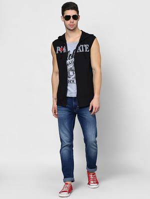black typographic print hooded t-shirt - 16976855 - Standard Image - 4