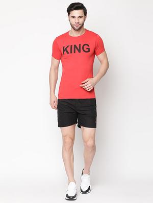 red typographic chest print t-shirt - 16976927 - Standard Image - 4