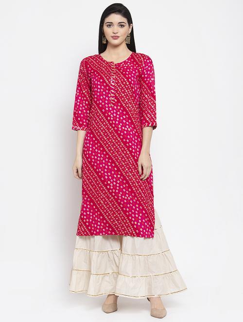 bandhani straight kurta - 16977205 - Standard Image - 1
