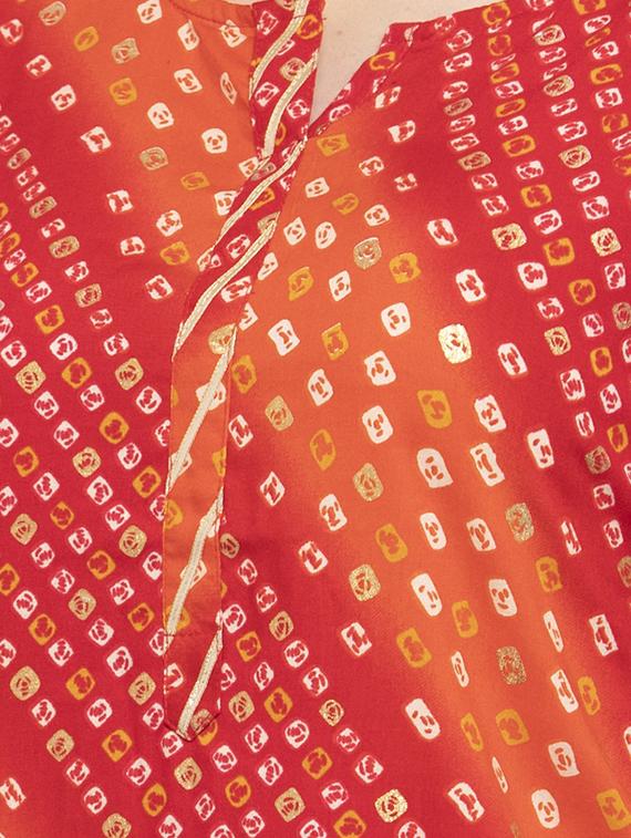 bandhani straight kurta - 16977206 - Zoom Image - 4