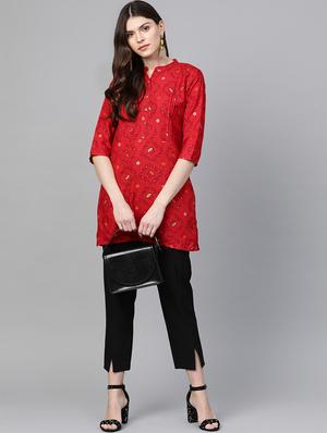 printed straight kurti - 16978288 - Standard Image - 4