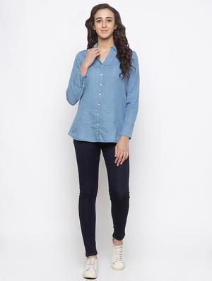 long sleeved denim shirt - 16978913 - Standard Image - 4