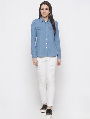 long sleeved denim shirt - 16978916 - Standard Image - 4