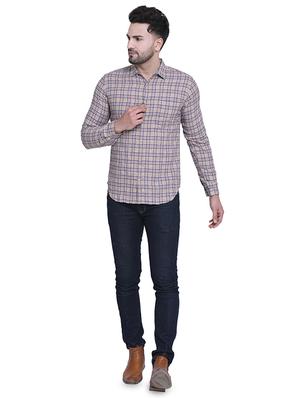 beige checkered casual shirt - 16979333 - Standard Image - 4