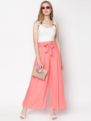 tie up waist flared palazzo - 16979707 - Standard Image - 4