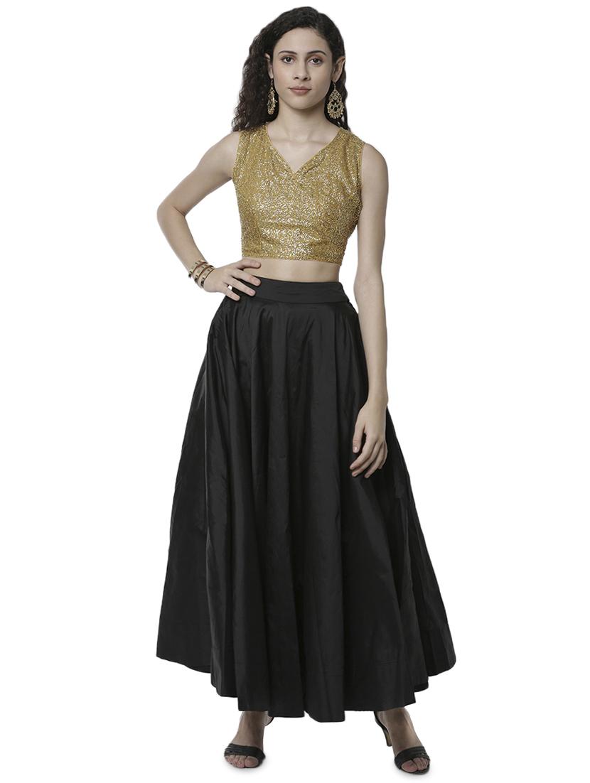 gold satin embroidered blouse - 16979861 - Zoom Image - 4