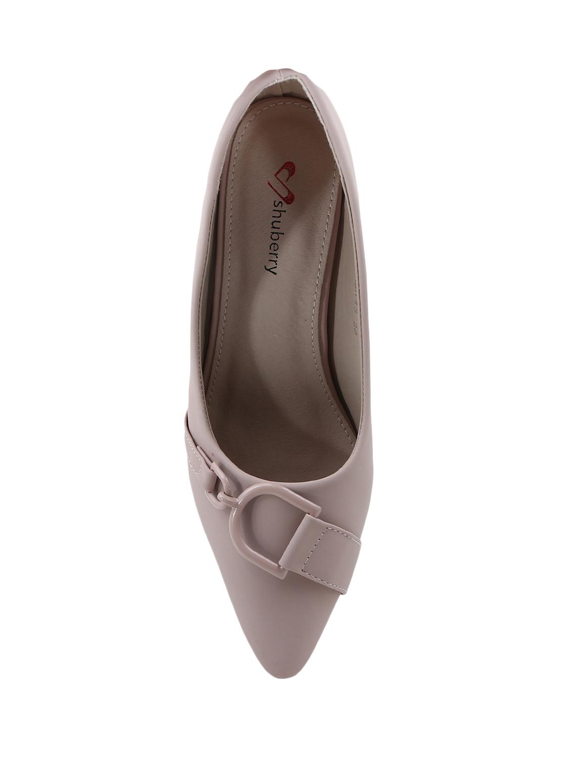 pink faux leather slip on pumps - 16981013 - Zoom Image - 4