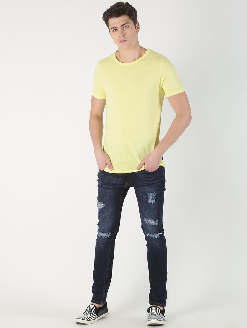 blue light washed distressed denim jeans - 16981189 - Zoom Image - 4
