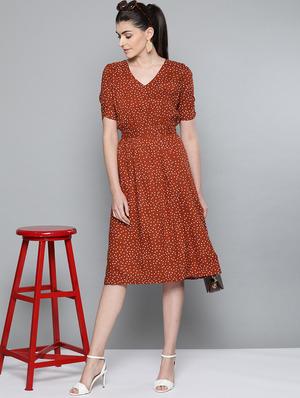 tie back polka dot a-line dress - 16981276 - Standard Image - 4