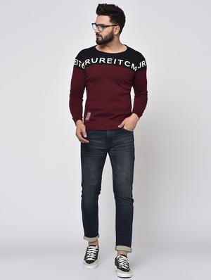 maroon typographic cut & sew t-shirt - 16981794 - Standard Image - 4