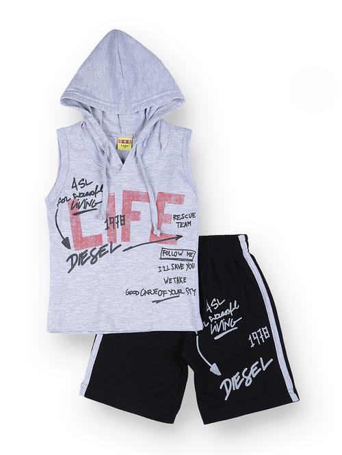grey cotton shorts set twin sets & dungree - 16983895 - Standard Image - 1