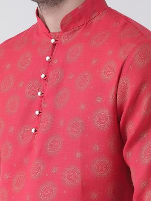 red printed kurta pyjama set - 16986318 - Standard Image - 4