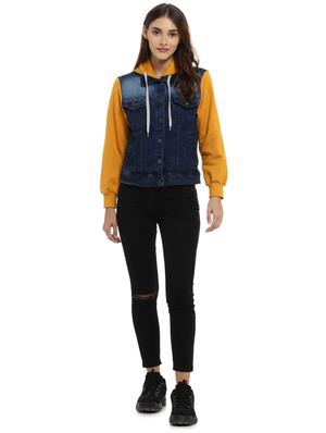 contrast detail denim jacket - 16987150 - Standard Image - 4