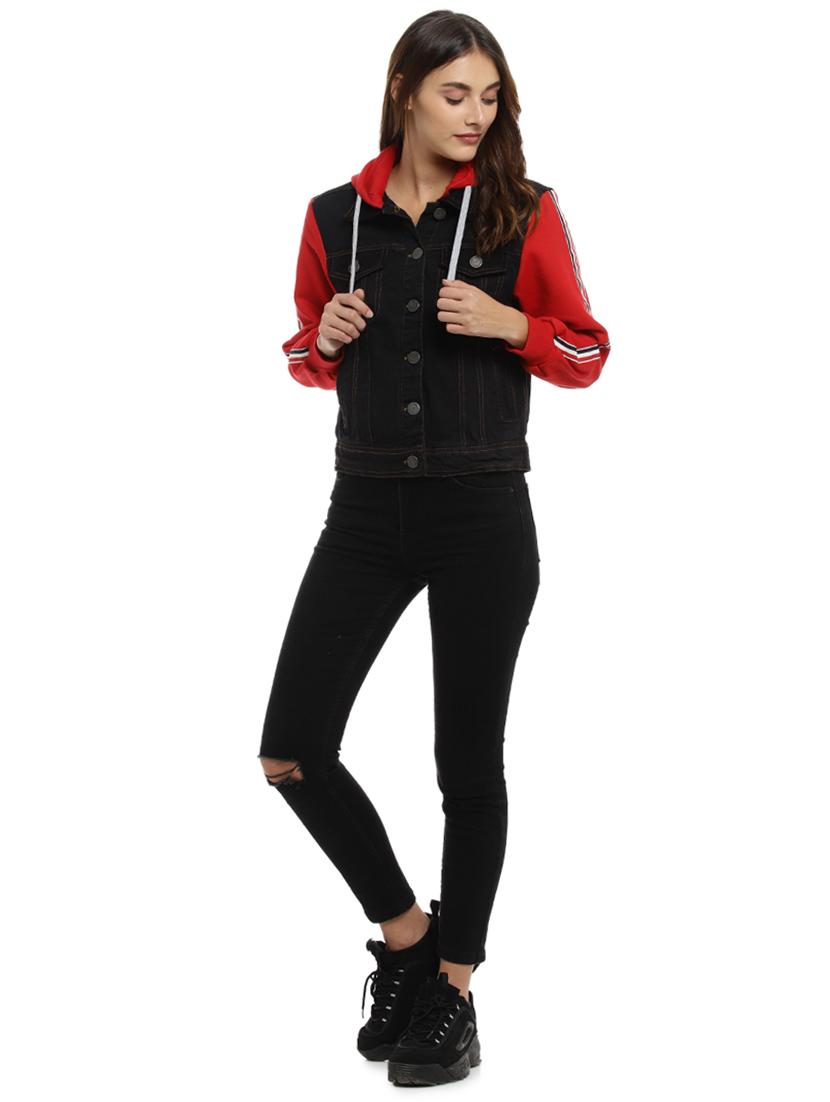 contrast detail denim jacket - 16987151 - Zoom Image - 4
