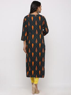 block print straight kurta - 16987202 - Standard Image - 4