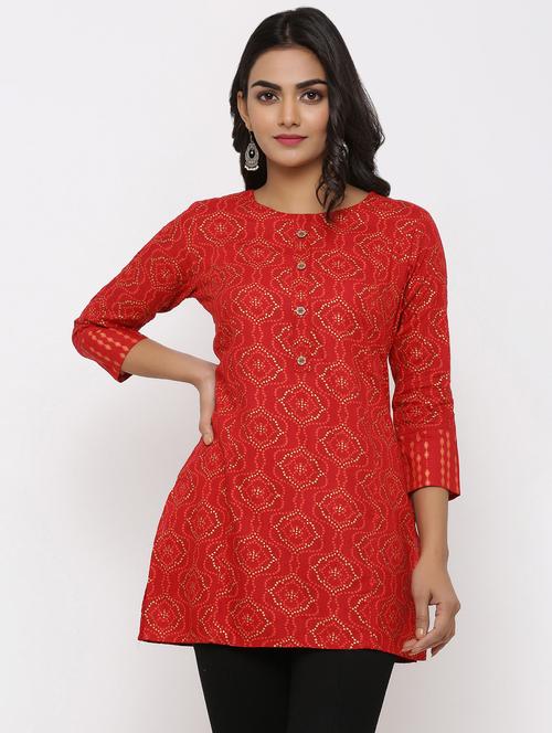 printed straight kurti - 16987278 - Standard Image - 1