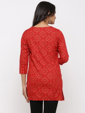 printed straight kurti - 16987278 - Standard Image - 4
