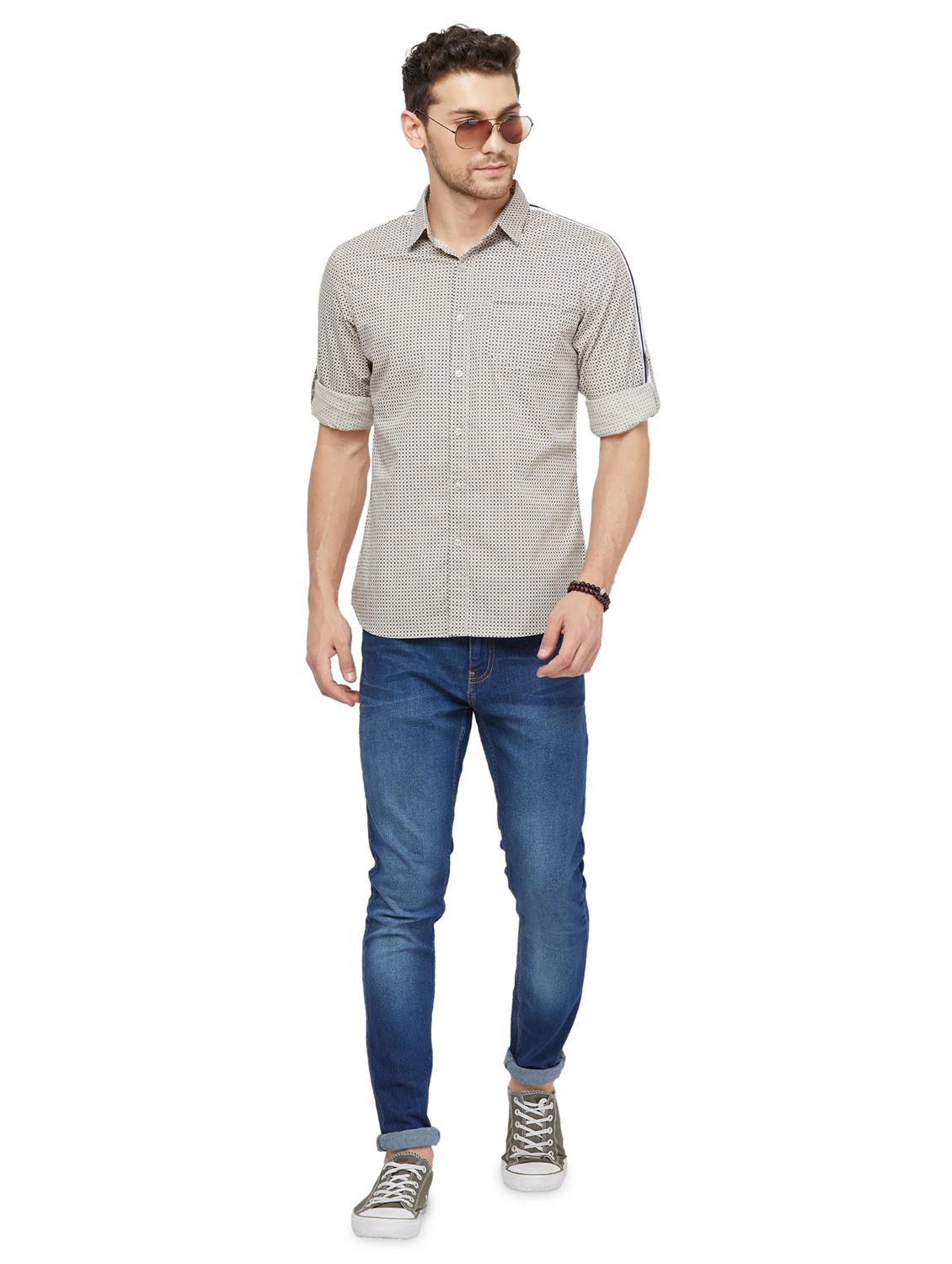 beige printed casual shirt - 16987772 - Zoom Image - 4