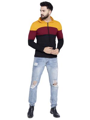 black color block hooded t-shirt - 16990240 - Standard Image - 4