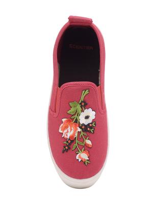 red canvas slip on casual shoes - 16990798 - Standard Image - 4