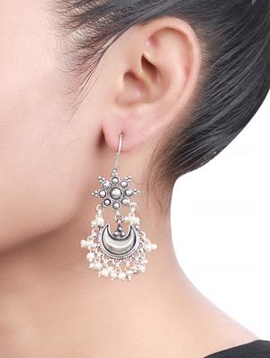 silver drop earring - 16991190 - Standard Image - 4