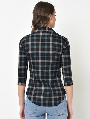 lapel neck checkered blazer - 16991294 - Standard Image - 4