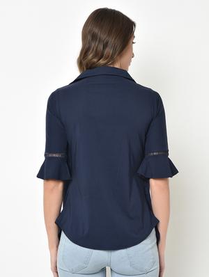 bell sleeved lace insert shirt - 16991589 - Standard Image - 4