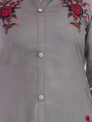 embroidered straight kurta - 16993478 - Standard Image - 4