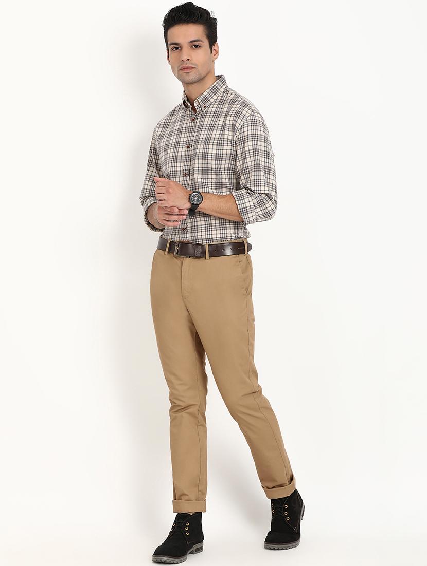 beige solid chinos - 16993555 - Zoom Image - 4