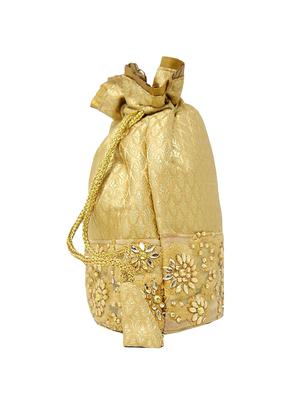 gold cotton ethnic potli - 16996473 - Standard Image - 4