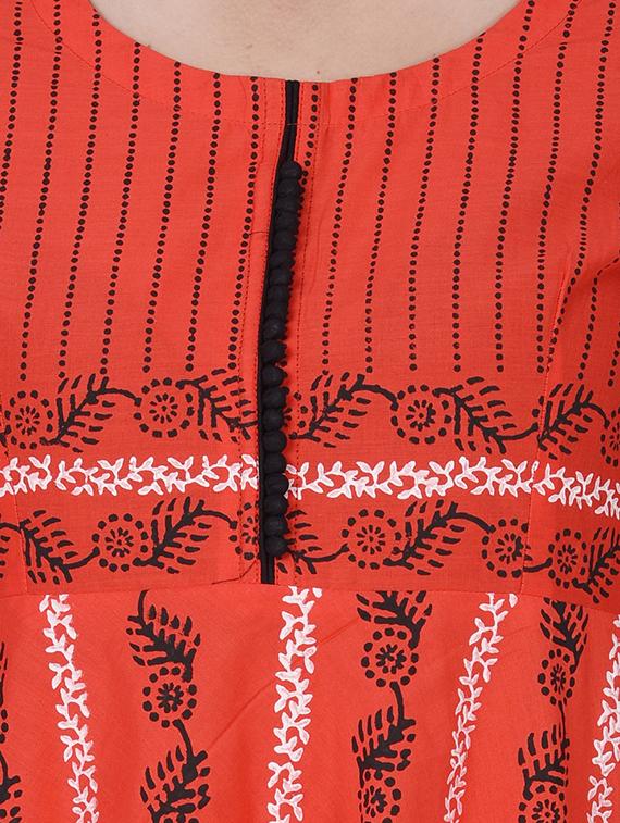 printed flared kurta - 16997338 - Zoom Image - 4