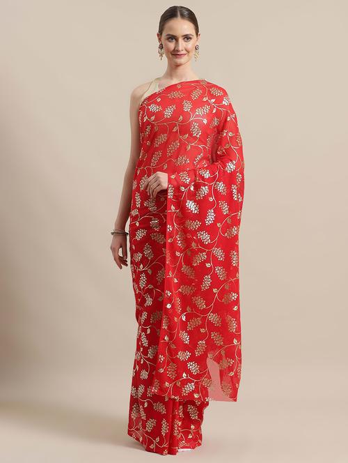 foil print woven saree with blouse - 16998060 - Very Small Image - 1