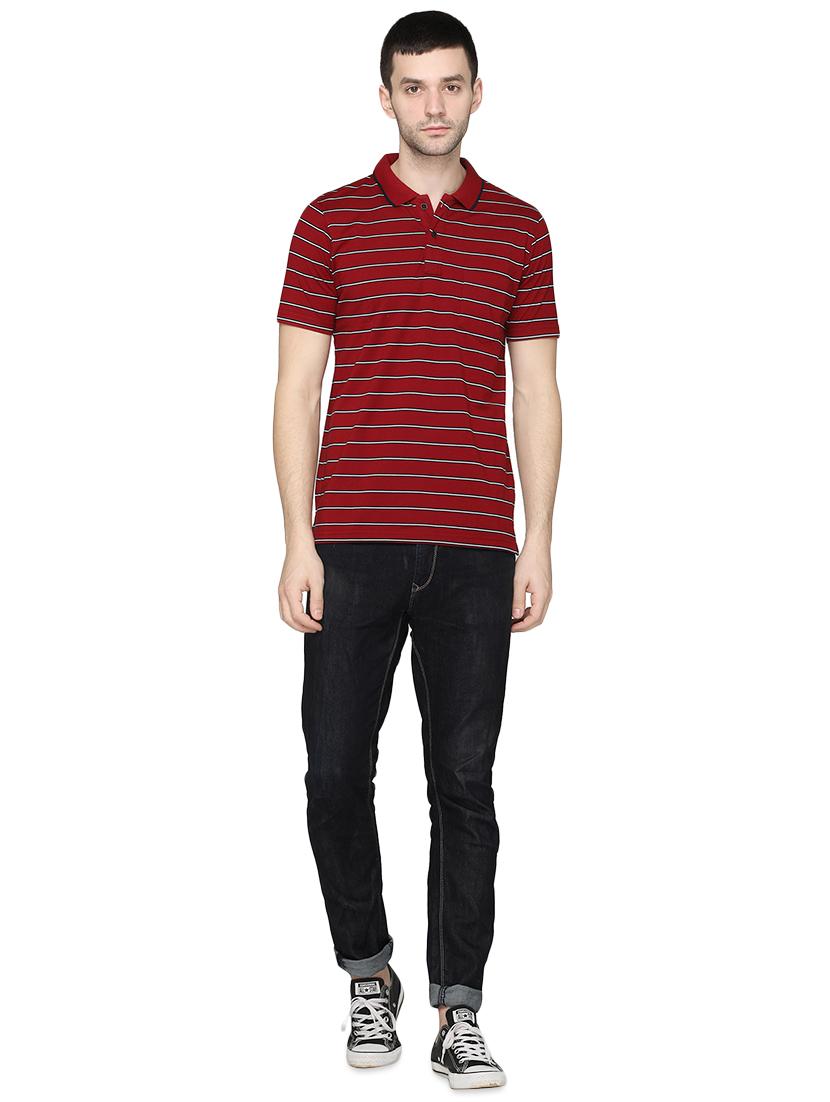 maroon striped t-shirt - 16998464 - Zoom Image - 4