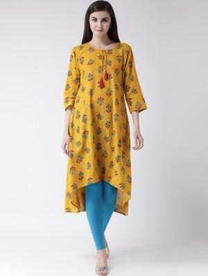floral high-low kurta - 17000476 - Standard Image - 4