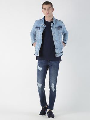 blue washed denim jacket - 17001086 - Standard Image - 4
